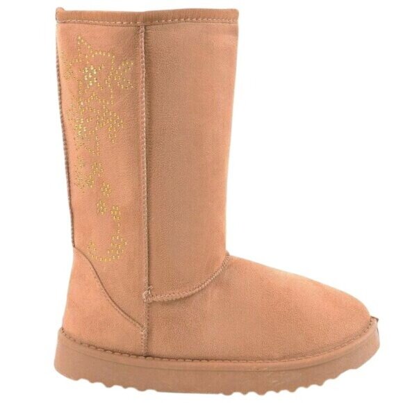 Via Pinky Sparkling Embellished Faux Shearling Suede Fleece Women's Bootie NEW - Picture 1 of 5